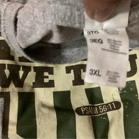 IN GOD WE TRUST, PSALM 56:11.  FRUIT OF THE LOOM 3X T-SHIRT WEAR IR PROUD - Picture 2 of 2